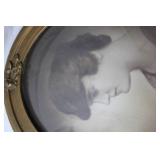 Vintage Oval Framed Portrait of Woman