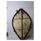 Traditional African Tribal Shield with Fur Detailing