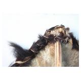 Traditional African Tribal Shield with Fur Detailing