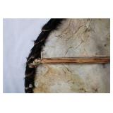 Traditional African Tribal Shield with Fur Detailing