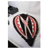 Traditional African Tribal Shield with Fur Detailing