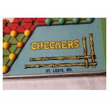 Vintage Northwestern Products Co. Chinese Checkers and Chess Board