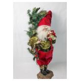 26-Inch Decorative Santa Claus Figurine with Bell and Tree Detailing