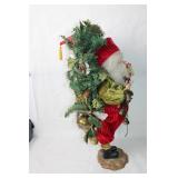 26-Inch Decorative Santa Claus Figurine with Bell and Tree Detailing