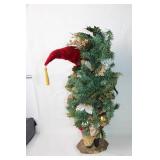 26-Inch Decorative Santa Claus Figurine with Bell and Tree Detailing