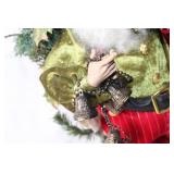 26-Inch Decorative Santa Claus Figurine with Bell and Tree Detailing