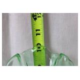 Elegant Vintage Green Glass Vase with Fluted Design