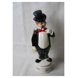 Antique Music Box Bottle Stopper Figurine with Top Hat