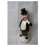 Antique Music Box Bottle Stopper Figurine with Top Hat