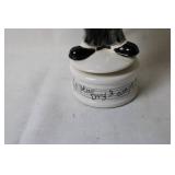 Antique Music Box Bottle Stopper Figurine with Top Hat