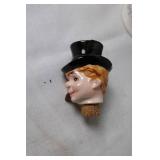 Antique Music Box Bottle Stopper Figurine with Top Hat