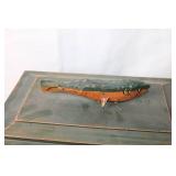 Vintage Wooden Fish Decor Storage Box
