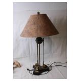 Unique Golf-Themed Brass Table Lamp with Lampshade