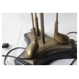 Unique Golf-Themed Brass Table Lamp with Lampshade