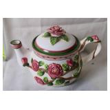 Artisan Rose Design Ceramic Teapot