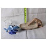 Assorted Animal Figurines and Glass Holder