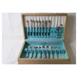 Vintage Silver Plated Flatware Set with Case