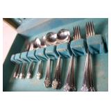 Vintage Silver Plated Flatware Set with Case
