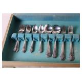 Vintage Silver Plated Flatware Set with Case