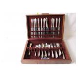 Vintage Silver Plated Flatware Set with Wooden Case