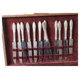 Vintage Silver Plated Flatware Set with Wooden Case