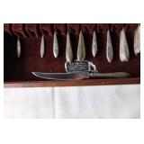 Vintage Silver Plated Flatware Set with Wooden Case