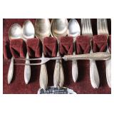 Vintage Silver Plated Flatware Set with Wooden Case