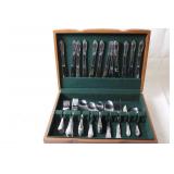 63-Piece Silver Plated Flatware Set with Wooden Storage Case