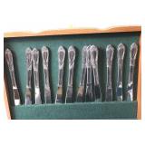 63-Piece Silver Plated Flatware Set with Wooden Storage Case