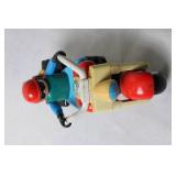 Vintage Red Plastic Toy Motorcycle with Rider