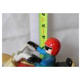 Vintage Red Plastic Toy Motorcycle with Rider