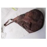 Vintage Brown Leather Sling Backpack with Zipper Pocket