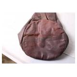 Vintage Brown Leather Sling Backpack with Zipper Pocket