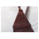 Vintage Brown Leather Sling Backpack with Zipper Pocket