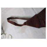 Vintage Brown Leather Sling Backpack with Zipper Pocket