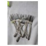 Set of 41 Mixed Silver Flatware Pieces Including Forks, Knives, and Spoons