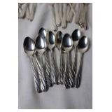 Set of 41 Mixed Silver Flatware Pieces Including Forks, Knives, and Spoons