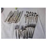 Set of 30 Silver Plated Flatware Pieces - Knives, Forks, Spoons