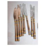 Stainless Steel Flatware Set with Gold and Silver Accents - 48 Pieces