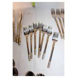 Stainless Steel Flatware Set with Gold and Silver Accents - 48 Pieces