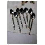 Stainless Steel Flatware Set with Gold and Silver Accents - 48 Pieces