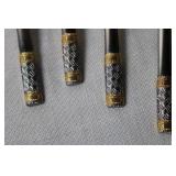 Stainless Steel Flatware Set with Gold and Silver Accents - 48 Pieces