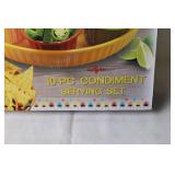 Parini 10-Piece Condiment Serving Set with Colored Bowls