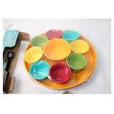 Parini 10-Piece Condiment Serving Set with Colored Bowls