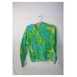 Vintage 100% Wool Floral Sweater Made in Hong Kong - Size 36