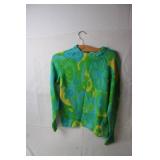Vintage 100% Wool Floral Sweater Made in Hong Kong - Size 36