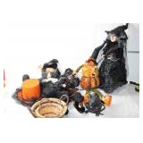 Set of Halloween Witch Figurines and Accessories