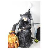 Set of Halloween Witch Figurines and Accessories