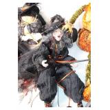 Set of Halloween Witch Figurines and Accessories