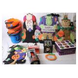 Halloween Decoration Collection with Buckets, Signs, and Tin Box